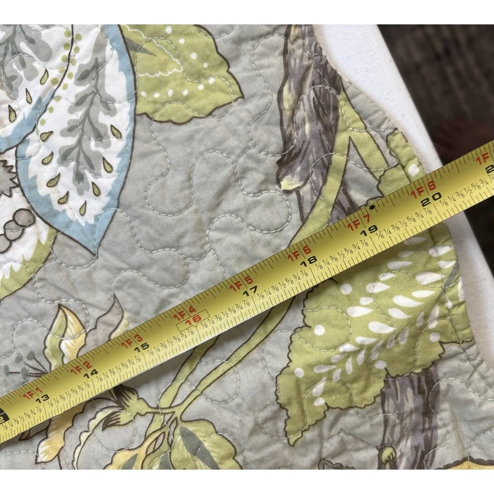 Clarice Dove Pattern Standard Size Pillow Shams Reversible Stripe Set Of 2